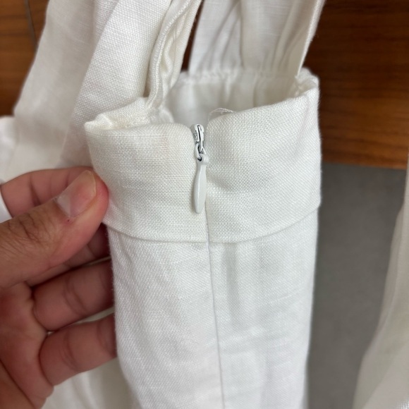 DISSH AISLE LINEN BOW MINI DRESS WHITE, SIZE 4 - Picture 14 of 16